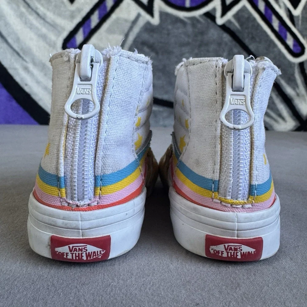 Size 7c - Vans Sk8 Hi Zip Rainbow Infant/Toddler Shoes
